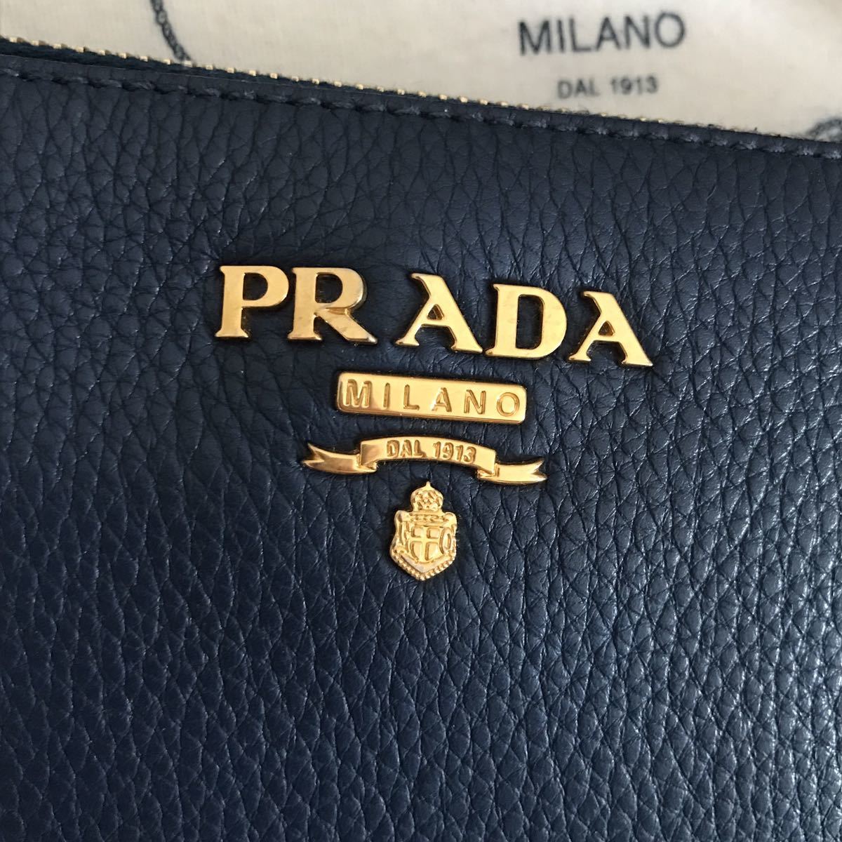 PRADA プラダ ショルダーバッグ 1BH013 クラッチバッグ ネイビー