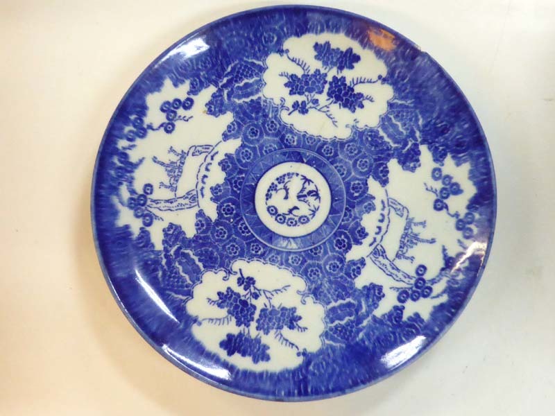 時代物 伊万里焼 古伊万里 大皿 松竹梅 花 直径 35.5cm 高さ 4cm USED