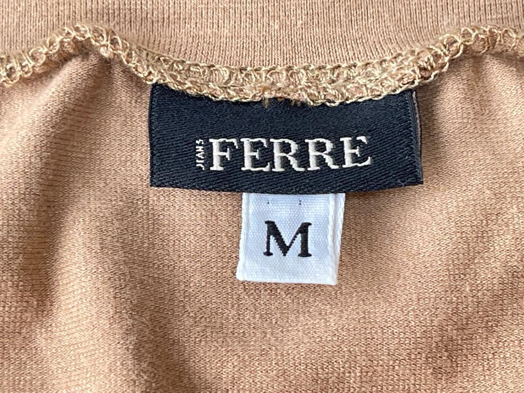 ☆送料無料☆ FERRE JEANS フェレ ジーンズ 古着 半袖 Tシャツ イタリア製 レディース M ライトブラウン トップス 中古 即決_画像8