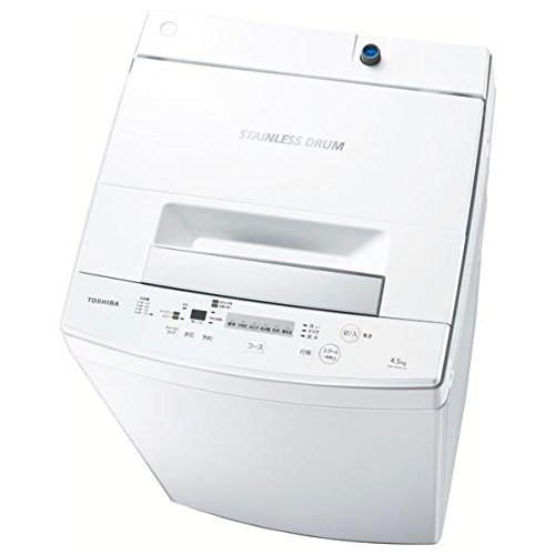 東芝 全自動洗濯機 4.5kg ピュアホワイト AW-45M5 W(品)