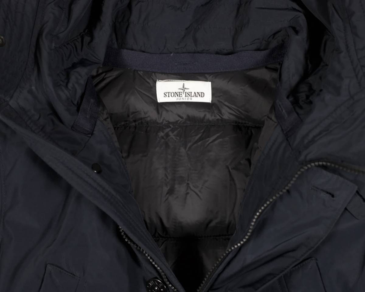 【中古 良品】Stone Island Micro Reps Navy Fur Hooded Down Jacket サイズ US XS_画像9