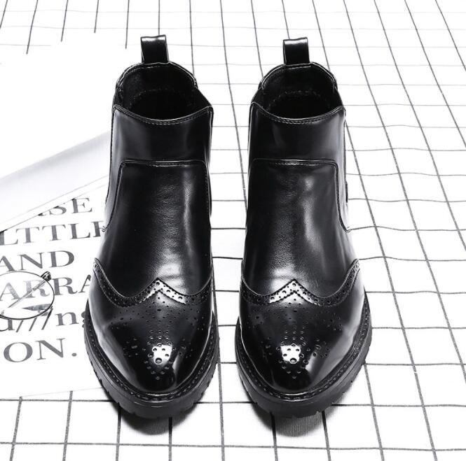新品 メンズ ショートブーツ マーティンブーツ 紳士靴 ライダース カジュアル ビジネス エンジニアブーツ シューズ ブラウン 26.5cm_画像2