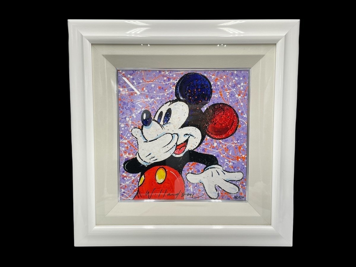 限定 デビッド・ウィラードソン ミッキー MICKEY LAUGHTER ミクスドメディア ED 38/150 アールビバン 絵画 保証書付 コレクション レア_画像2