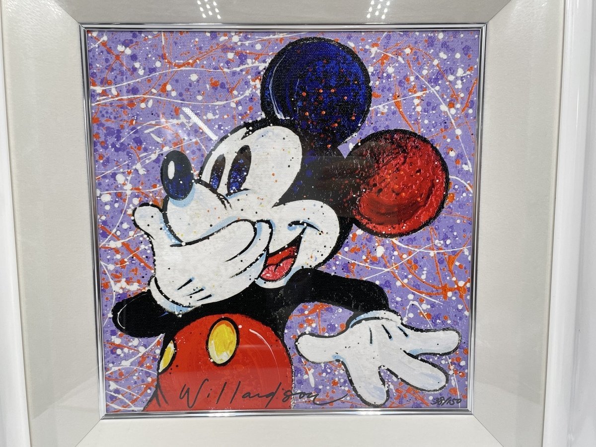 限定 デビッド・ウィラードソン ミッキー MICKEY LAUGHTER ミクスドメディア ED 38/150 アールビバン 絵画 保証書付 コレクション レア_画像3