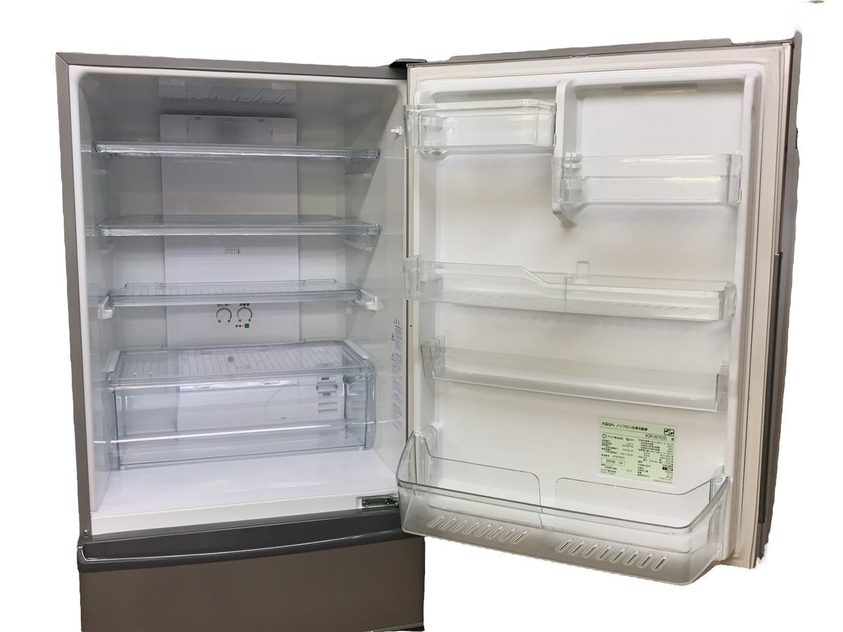 AQUA アクア ノンフロン冷凍冷蔵庫 AQR-361E S 2016年製 ミスティ 