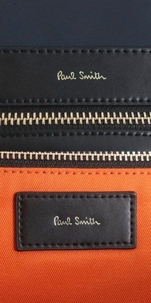 【再出品毎2%OFF】美品▼Paul Smith ポールスミス ロゴ入り マルチカラー レザー使い リュックサック/ディパック/バックパック ネイビー_画像7