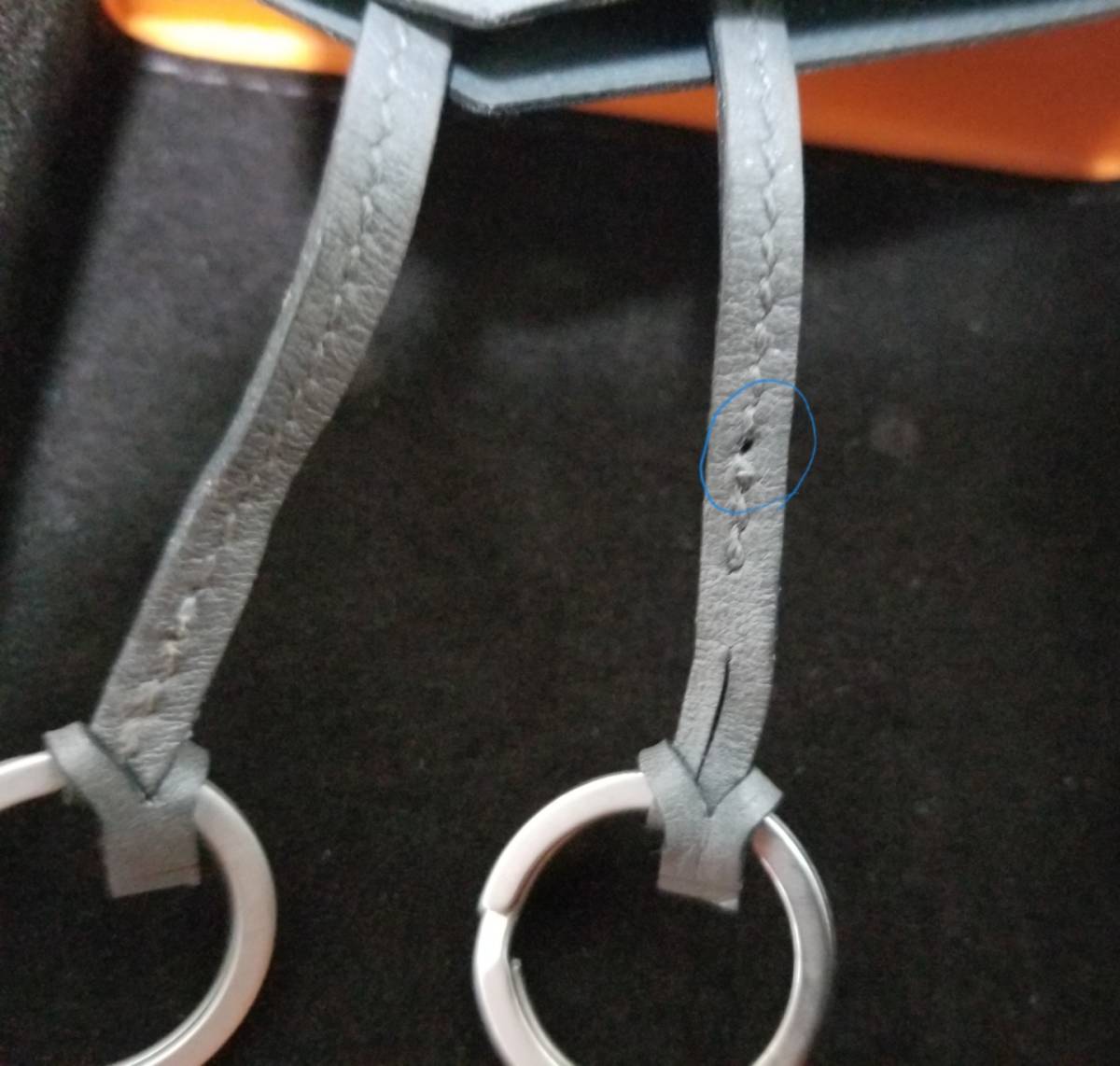 ☆HERMES エルメス レザー クロシェット キーリング キーケース ☆HERMES エルメス レザー クロシェット キーリング キーケース