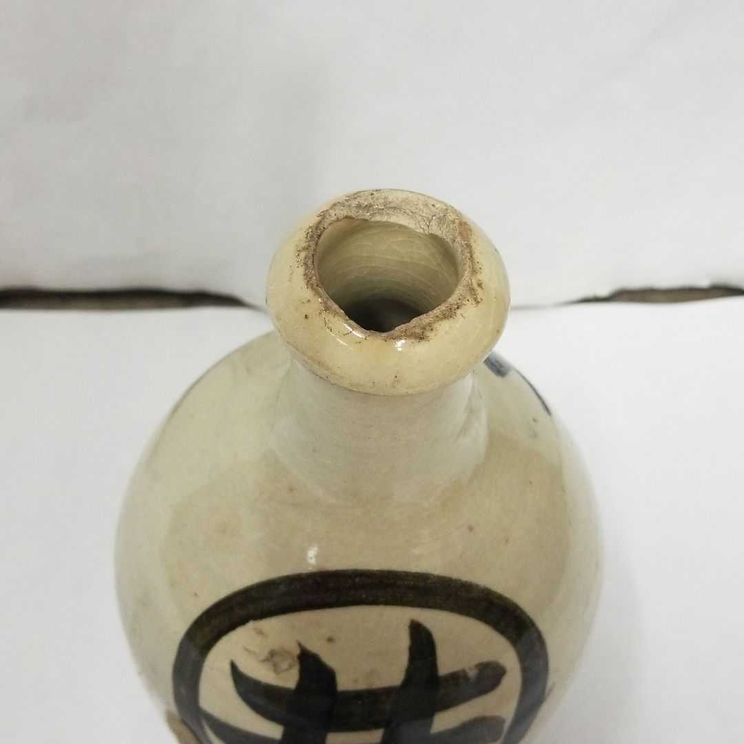 シルバー/レッド 【骨董 アンティーク】酒瓶 大きめ 陶器 酒壺 - その他