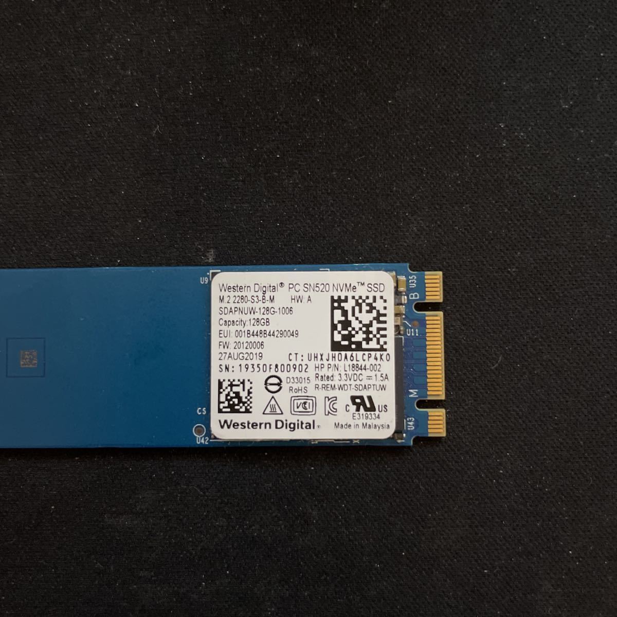 [K36]NVME 128GB 利用時間少ないです_画像2