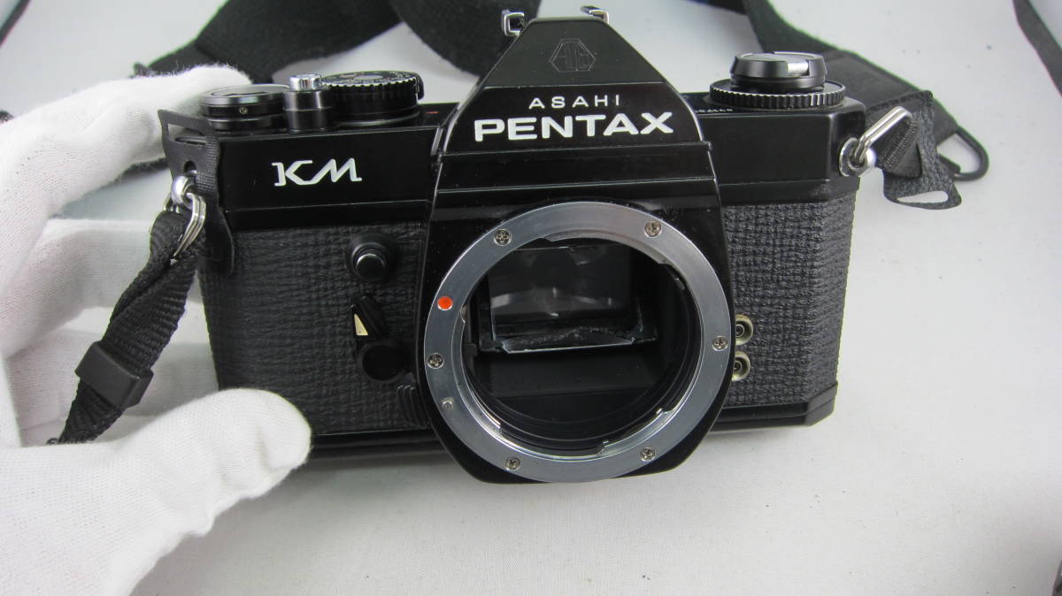 PENTAX ペンタックス　KM　一眼レフカメラ　フィルムカメラ　箱、付属品付き　ブラック　シャッター作動　中古　現状品_画像5