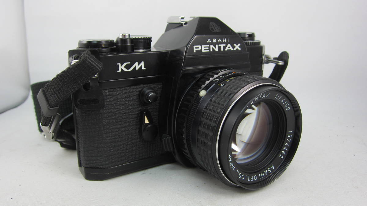 PENTAX ペンタックス　KM　一眼レフカメラ　フィルムカメラ　箱、付属品付き　ブラック　シャッター作動　中古　現状品_画像3