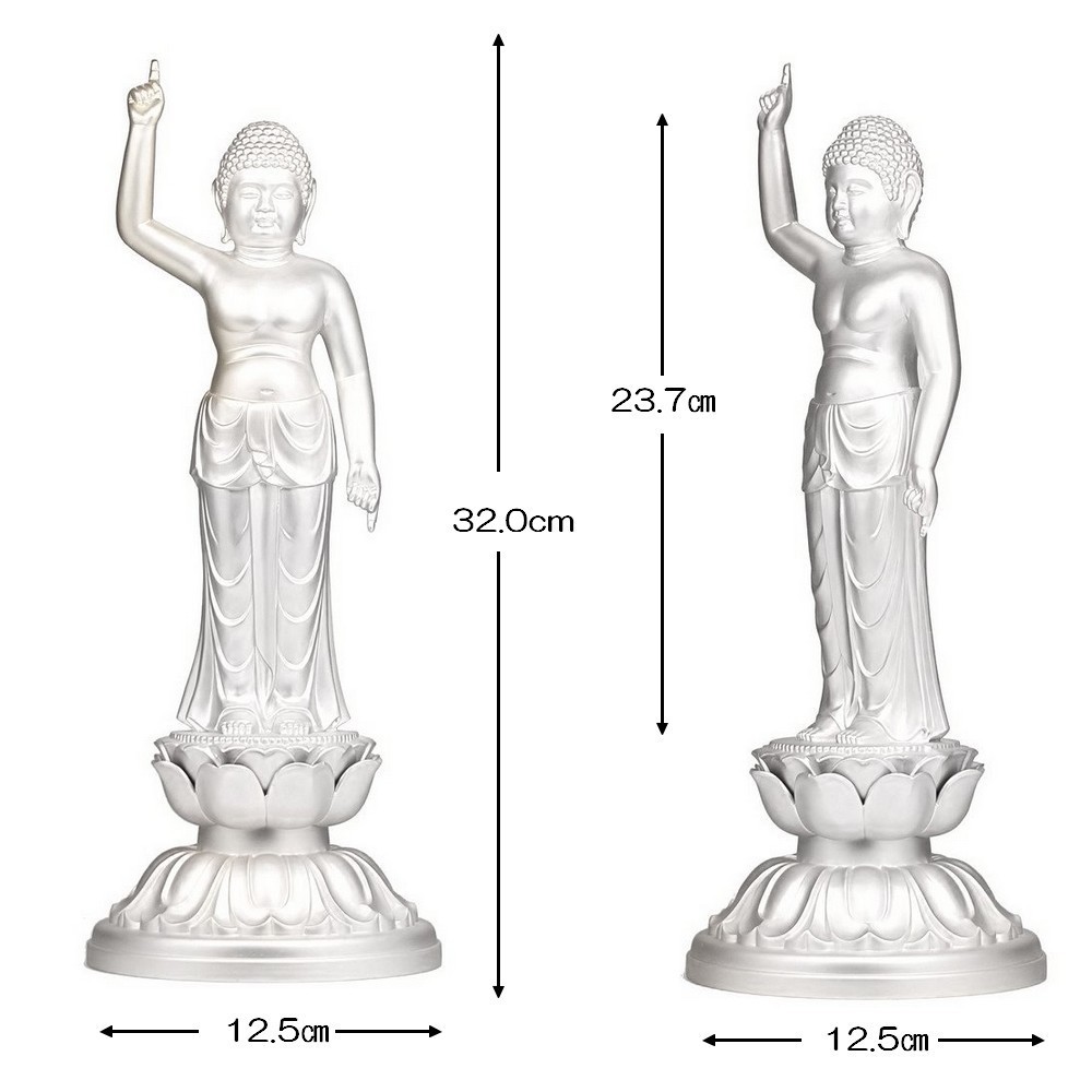 釈迦誕生仏　３２．０ｃｍ　金鍍金仕上　合金製［仏像］_画像5