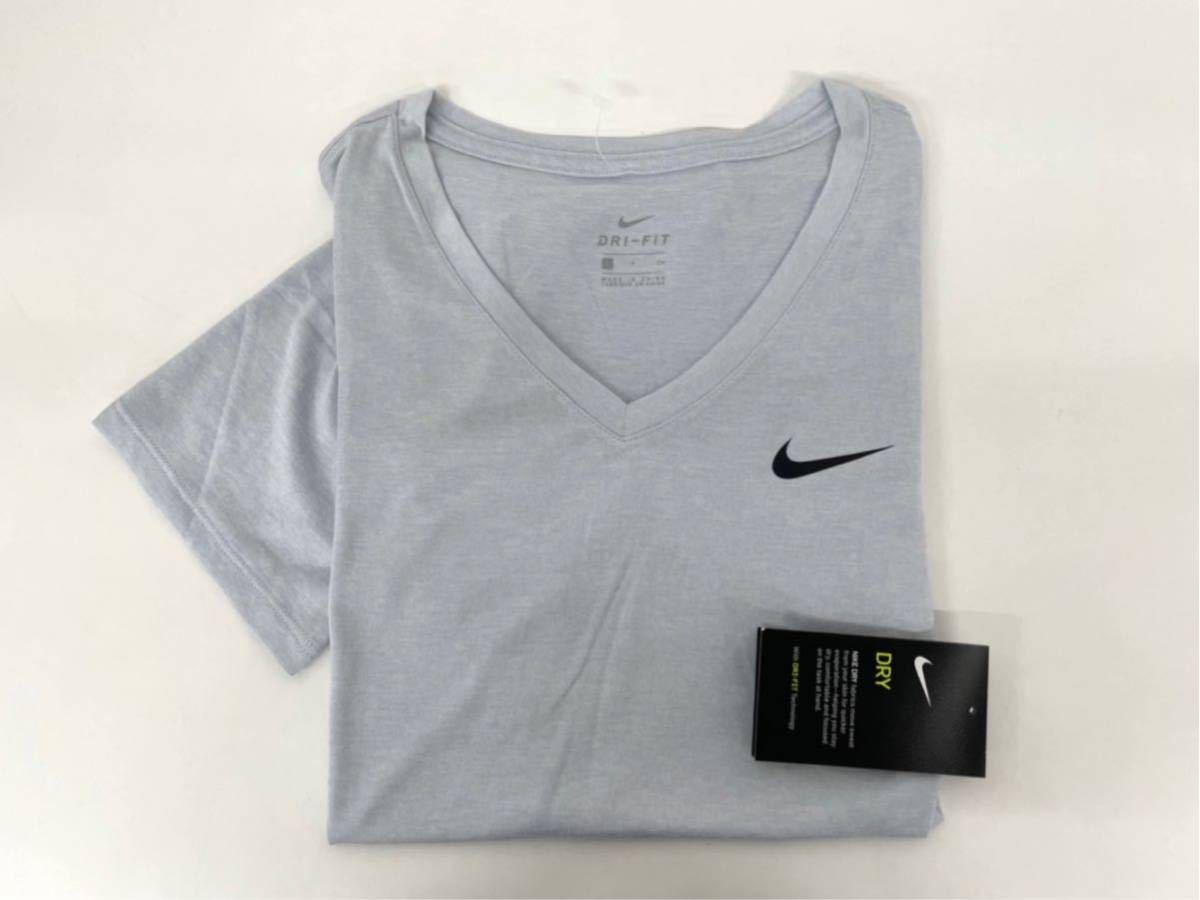 新品■NIKE ナイキ レディース ドライフィットTシャツ M 半袖シャツ Vネック ランニング ヨガ スポーツウェア_画像1