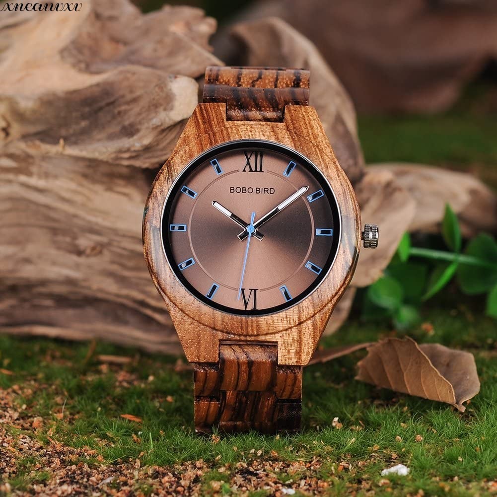 アンティーク風 木製腕時計 ブラウン 日本製 クオーツ メンズ 天然木 木製 ウォッチ カジュアル ウッド モダン 男性 腕時計 プレゼント_画像1