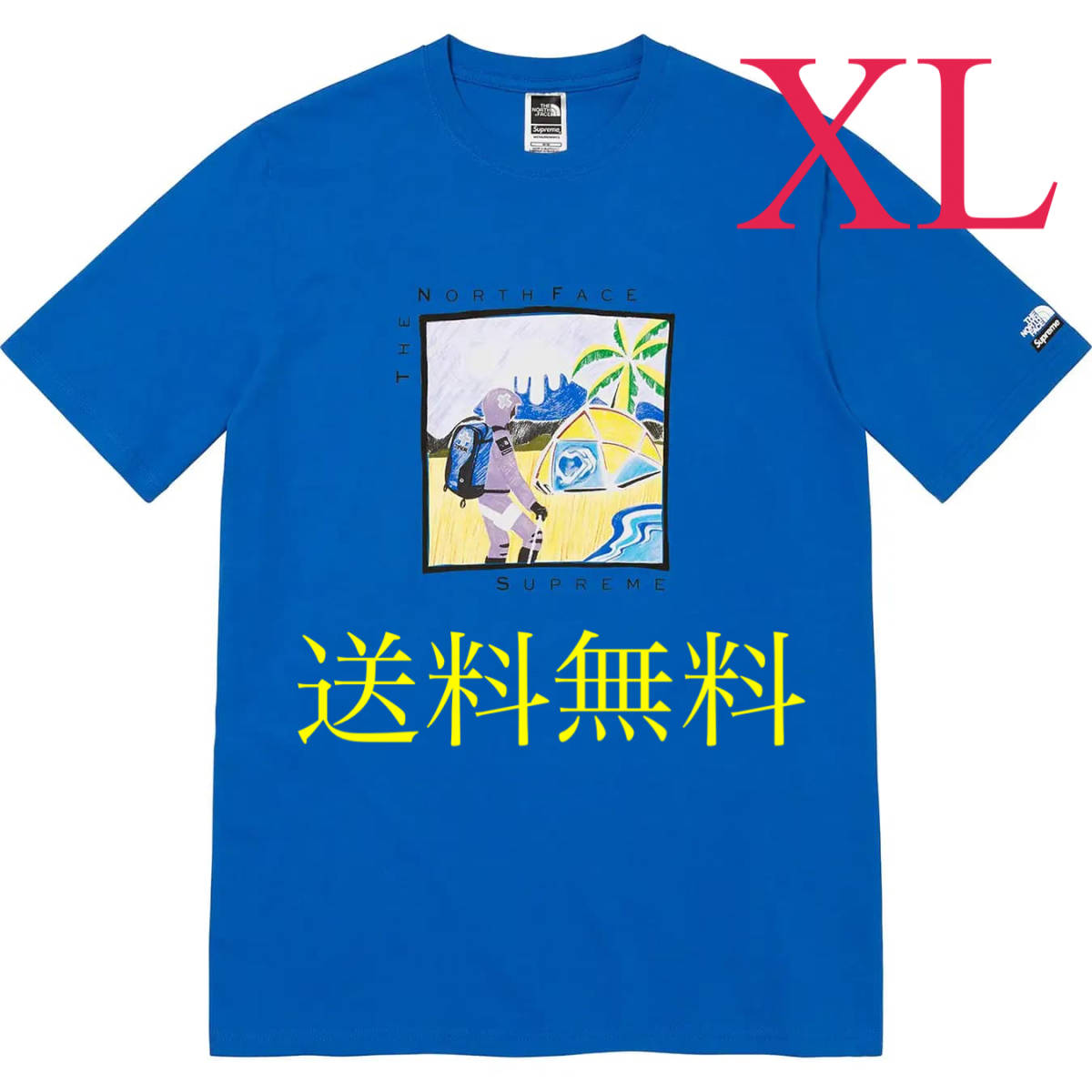 【 XLサイズ 】 Supreme × The North Face　22SS　Sketch S/S Top　Blue　XL　新品　国内正規品　Tシャツ ノースフェイス Nike ナイキ Box_画像1