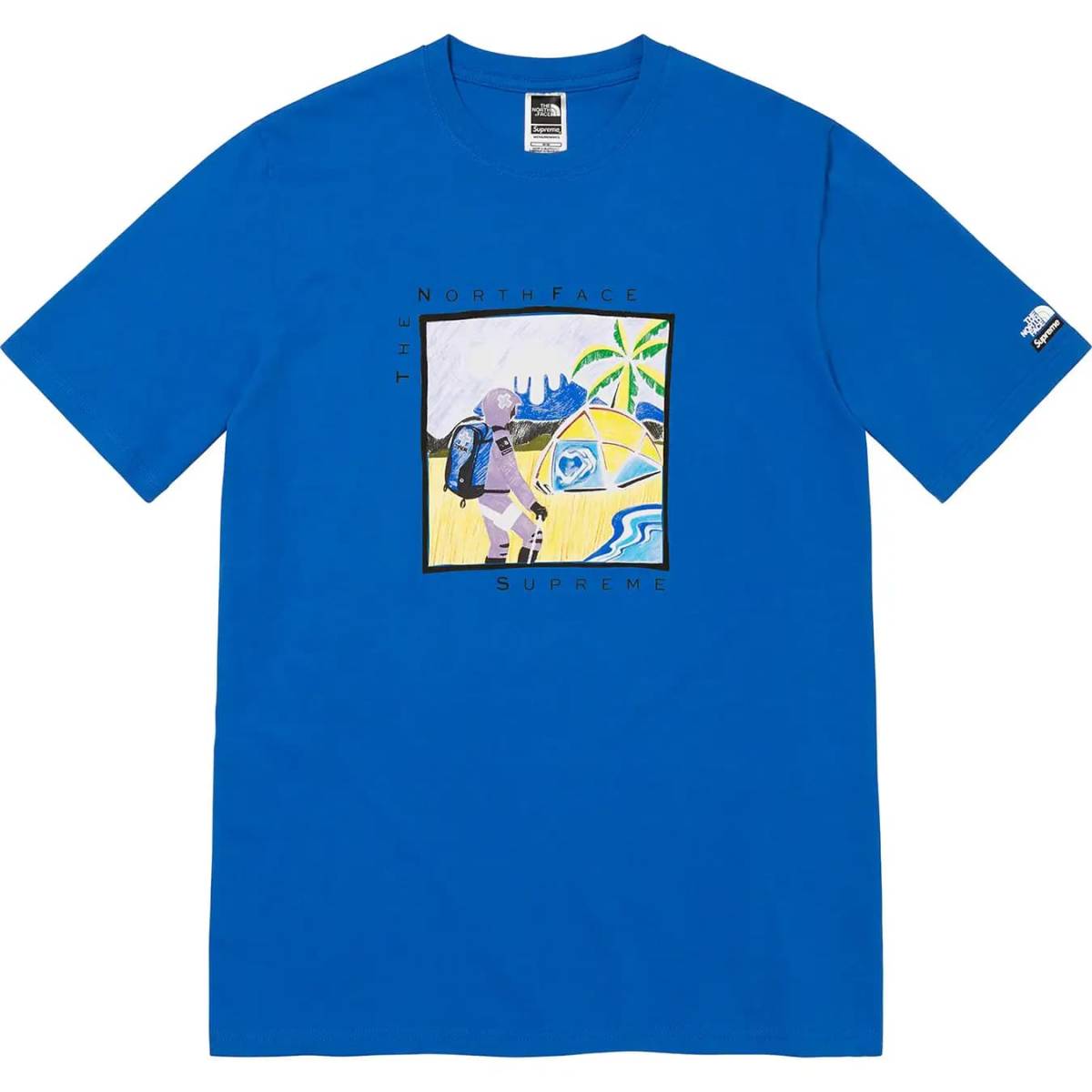 【 XLサイズ 】 Supreme × The North Face　22SS　Sketch S/S Top　Blue　XL　新品　国内正規品　Tシャツ ノースフェイス Nike ナイキ Box_画像2