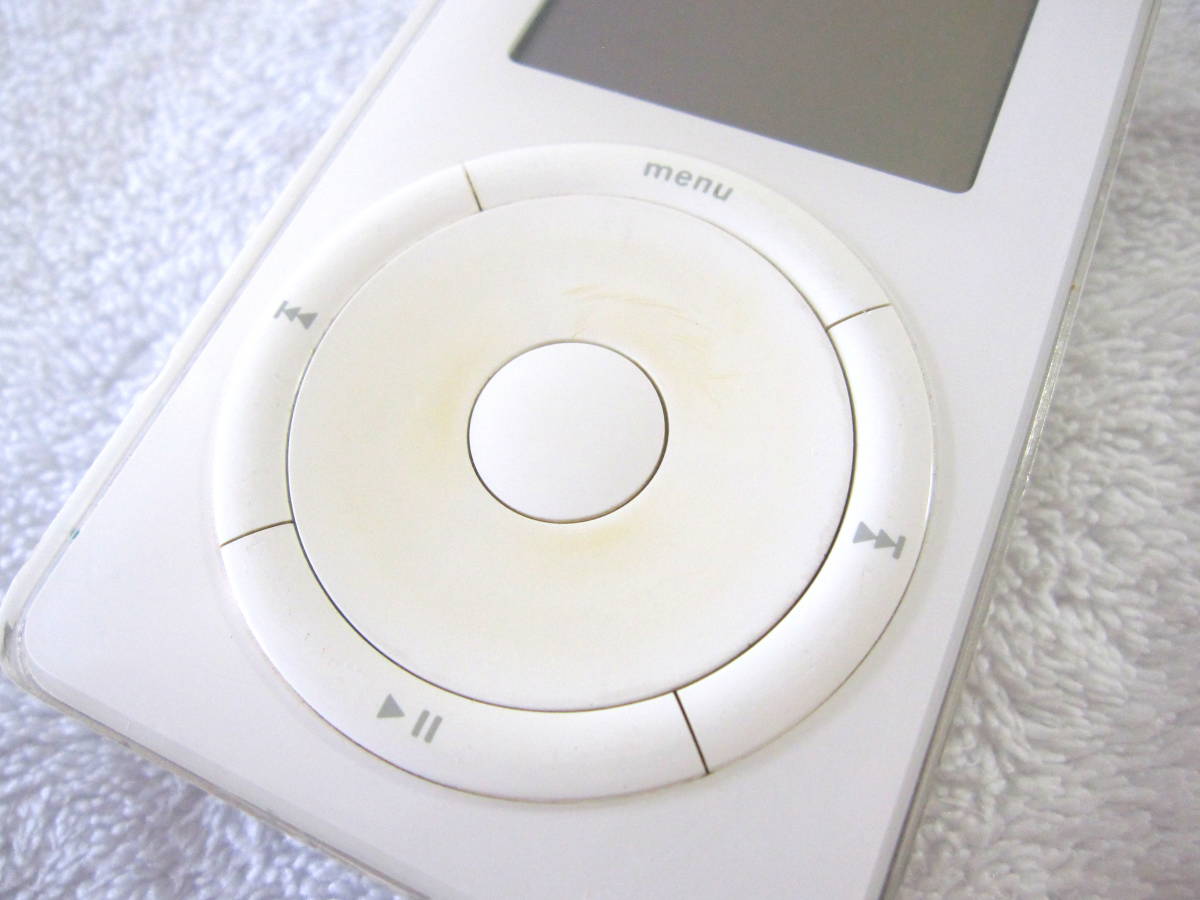 希少 Apple 初代 ipod M8541 5GB 白黒液晶 ホワイト 充電/再生 動作OK 中古 第1世代 classic ミュージック オールド HDD内蔵 初期化済 レア_画像8