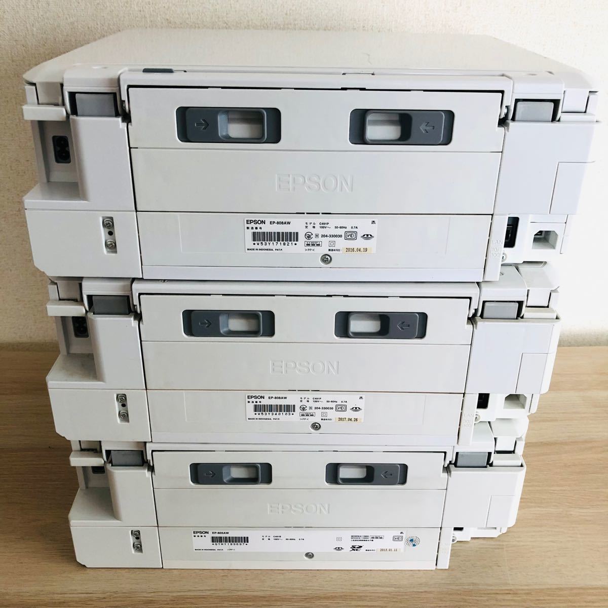 まとめて3台】【通電OK 】エプソン プリンター EP-805 EP-808 ×2 まとめて3台】【通電OK 】エプソン プリンター EP-805 EP-808 ×2
