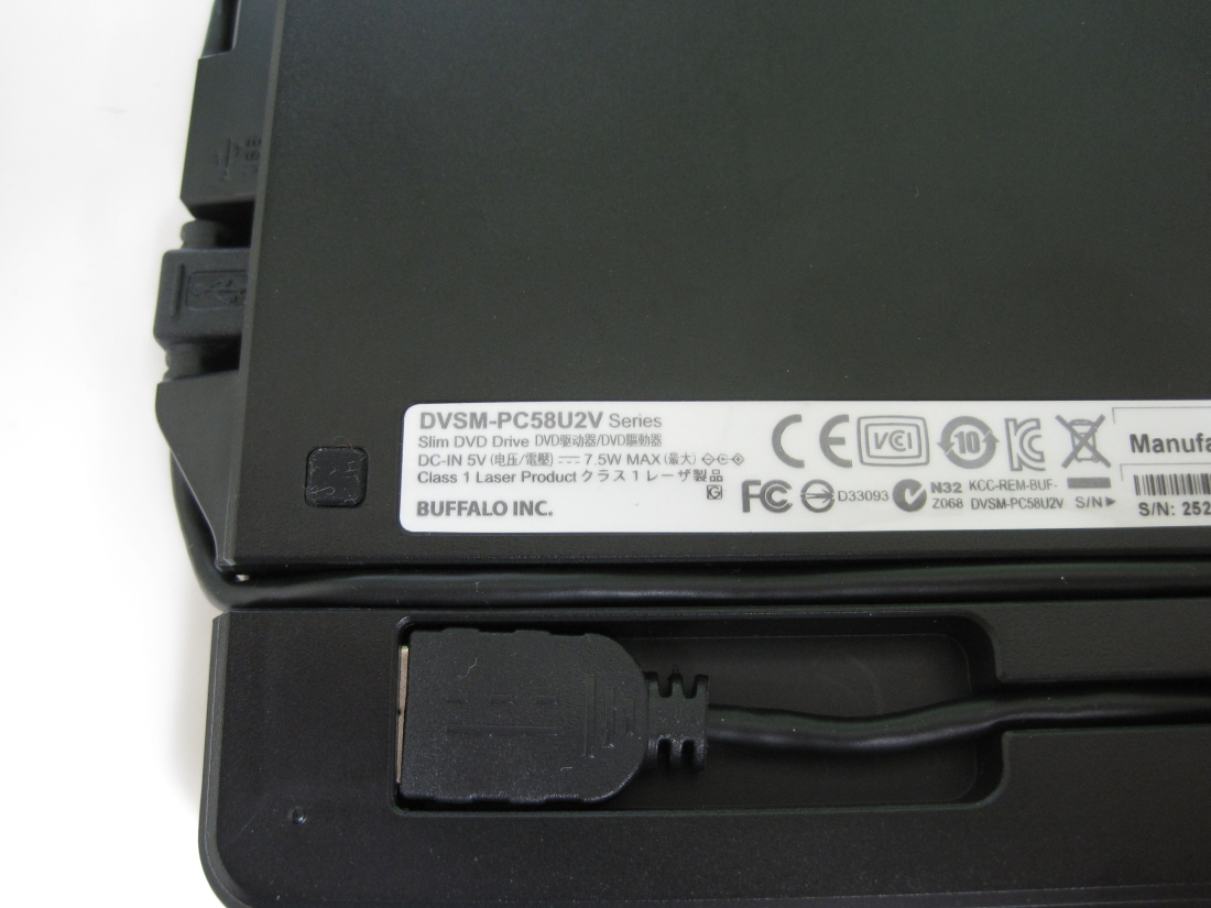 **JUNK PC PARTS** BUFFALO DVSM-PC58U2V DVD Drive установленный снаружи автобус энергия соответствует портативный Drive считывание смог сделать * б/у / быстрое решение иметь *.