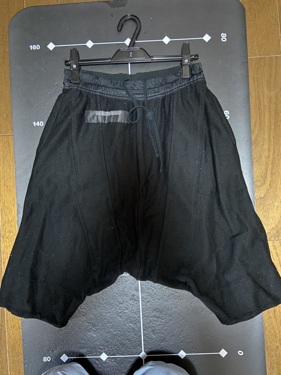 爆安 ユリウス 16ss レザーパッチ コーティング サルエルハーフパンツ