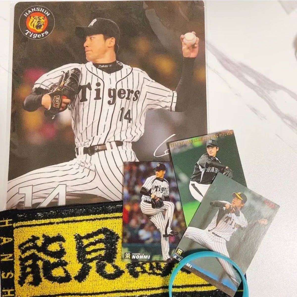 阪神タイガース 能見篤史 プロ野球チップス 阪神 下敷き タオル ブレスレット