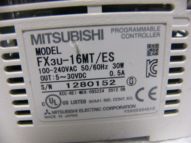 ☆動作保証美品 MITSUBISHI PLC FX3U-16MT/ES CPU装置 ☆動作保証美品 MITSUBISHI PLC FX3U-16MT/ES CPU装置