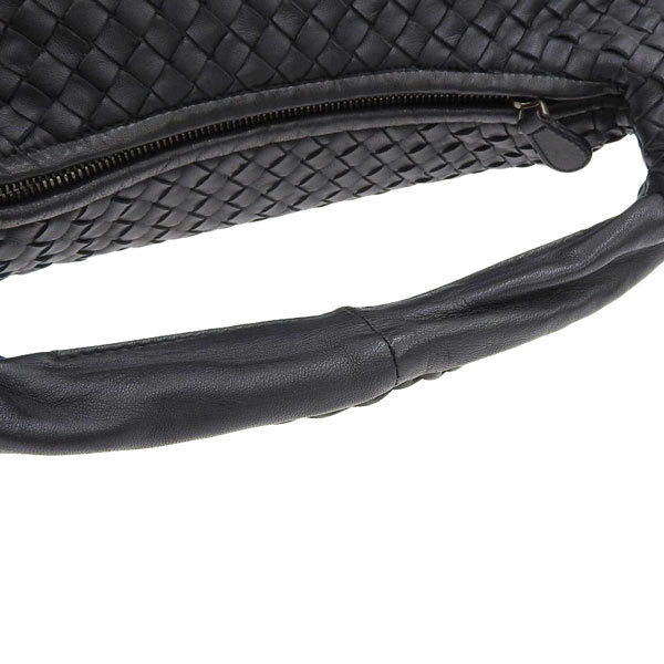 【中古】 Bottega Veneta ボッテガヴェネタ イントレチャート レザー ワンショルダーバッグ ブラック レザー 【ブランド】_ボッテガヴェネタショルダーバッグ