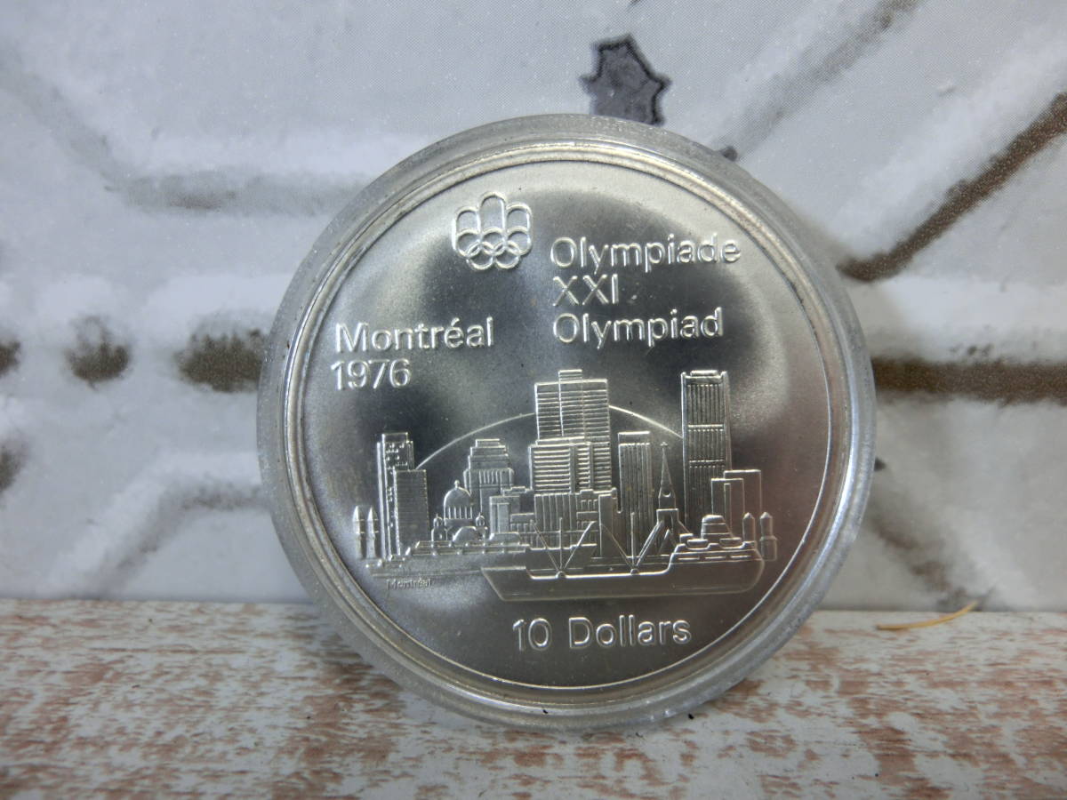 ■c164　CANADA カナダ 1973　モントリオール オリンピック 記念硬貨 10ドル 銀貨_画像2