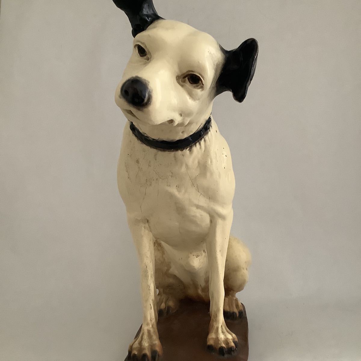 B ビクター犬 ニッパー 大型 高さ37㎝ アメリカ 石膏 昭和レトロ