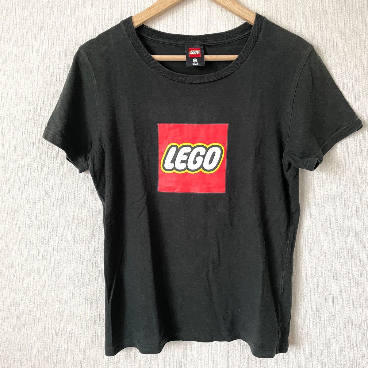 LEGO レゴ プリントTシャツ 半袖Tシャツ ブロック 企業物 カジュアル 普段着 ブラック 黒 S