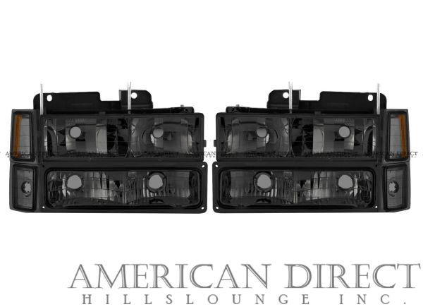 [ smoked / Chevrolet / crystal /8 point set ]95-99y Tahoe / 92-99y Suburban 88-98y C-1500 head light & park signal & corner C/K