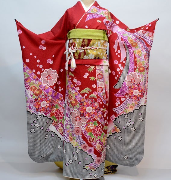 振袖 正絹 着物 仕立て上がり 着物単品 百花繚乱 成人式 結納 結婚式
