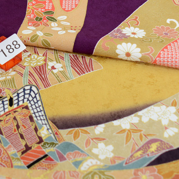  long-sleeved kimono kimono full set silk 100 flower .. small articles till all ..20 point complete set 7 days rental ( stock ) cheap rice field shop [ rental ]R188