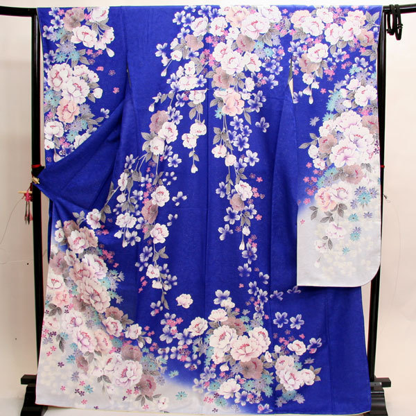  кимоно с длинными рукавами кимоно полный комплект натуральный шелк 100 цветок .. мелкие вещи до все ..20 пункт полный комплект 7 дней в аренду ( АО ) дешево рисовое поле магазин [ в аренду ]R33