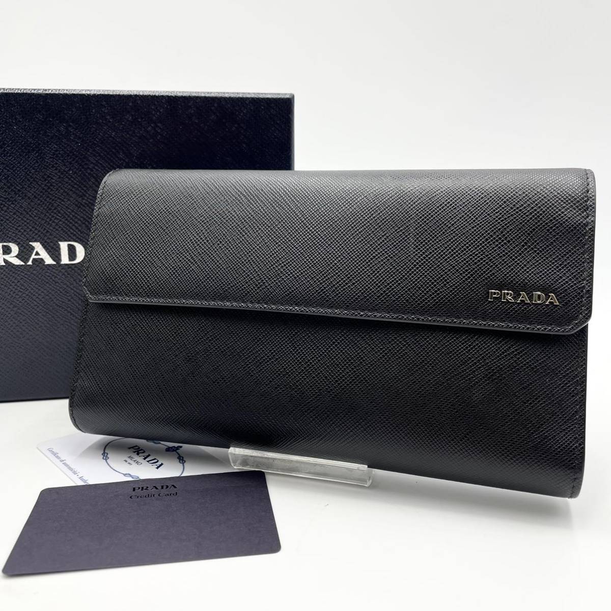 1円《極美品》プラダ PRADA メンズ 長財布 トラベル オーガナイザー