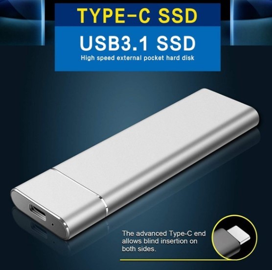外付け スリム ポータブル SSD 2TB USB3.1 Type-C 対応 シルバー 新品未使用2