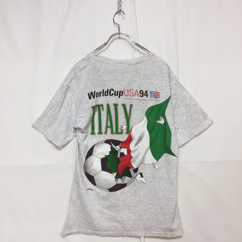 【人気】NUTMEG サッカー ワールドカップ USA94 イタリア 半袖Tシャツ グレー サイズM/S4733_画像3