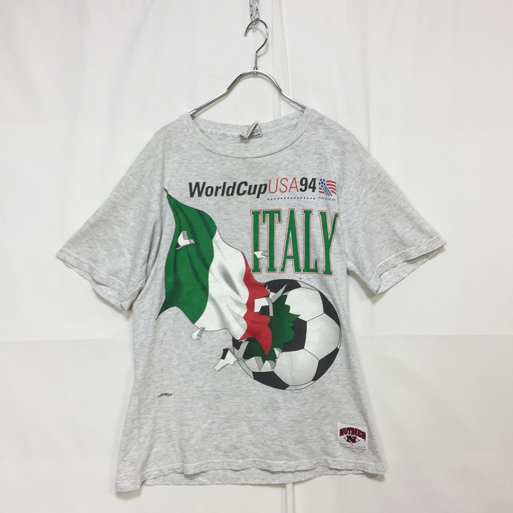 【人気】NUTMEG サッカー ワールドカップ USA94 イタリア 半袖Tシャツ グレー サイズM/S4733_画像2