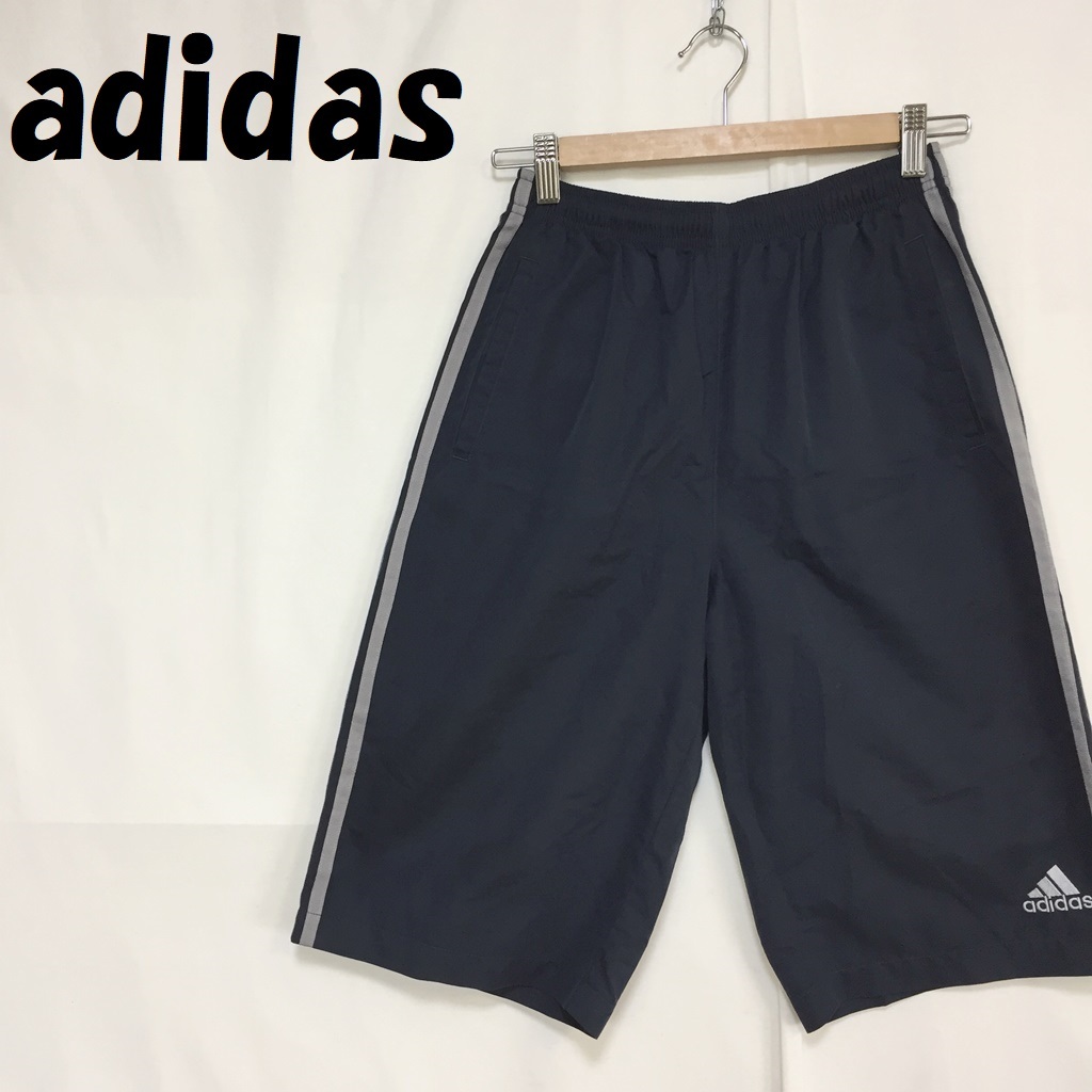 【人気】adidas/アディダス ジャージ ハーフパンツ スポーツウェア ポリエステル100％ ネイビー サイズ160 キッズ/S4763_画像1