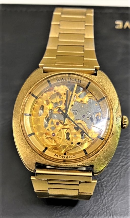 37％割引ワンピなど最旬ア！ Y1151 WALTHAM MONACO 腕時計 17JEWELS 自動巻き ゴールド 動作品 型番不明 希少 裏スケ  アナログ（クォーツ式） メンズ腕時計 アクセサリー、時計-WWW.MICROMOLDSOLUTIONS.COM