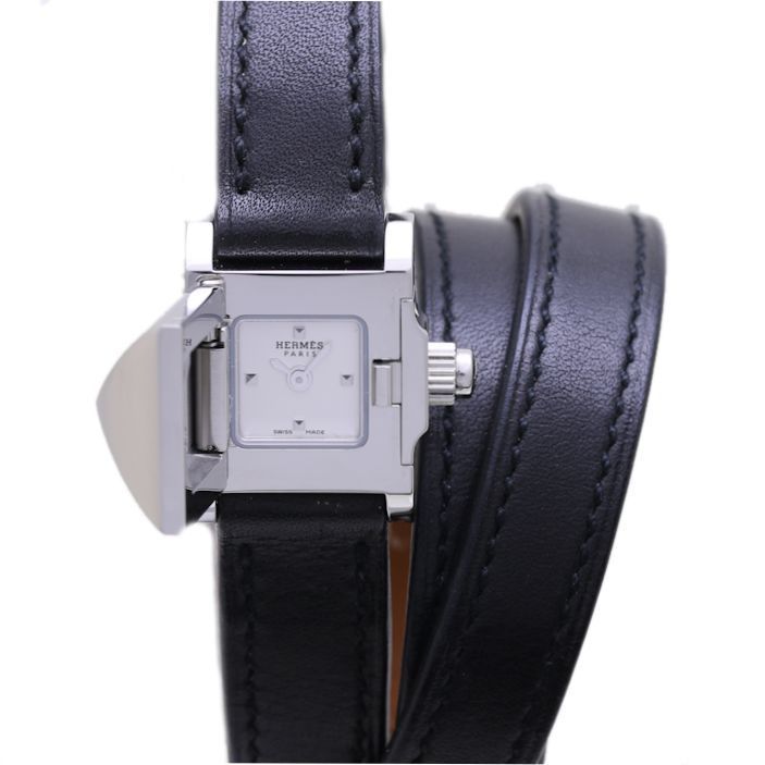 117600円 【在庫限り】 エルメス Hウォッチ HH1.210 11Pダイヤ 電池交換済 クォーツ レディース 腕時計 skd