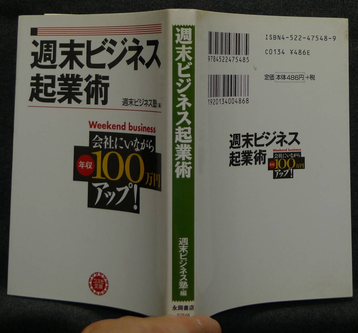 【希少】【初版】古本　週末ビジネス起業術　会社にいながら年収１００万円アップ！　著者：週末ビジネス塾　コスモ文庫　(株)永岡書店_画像2