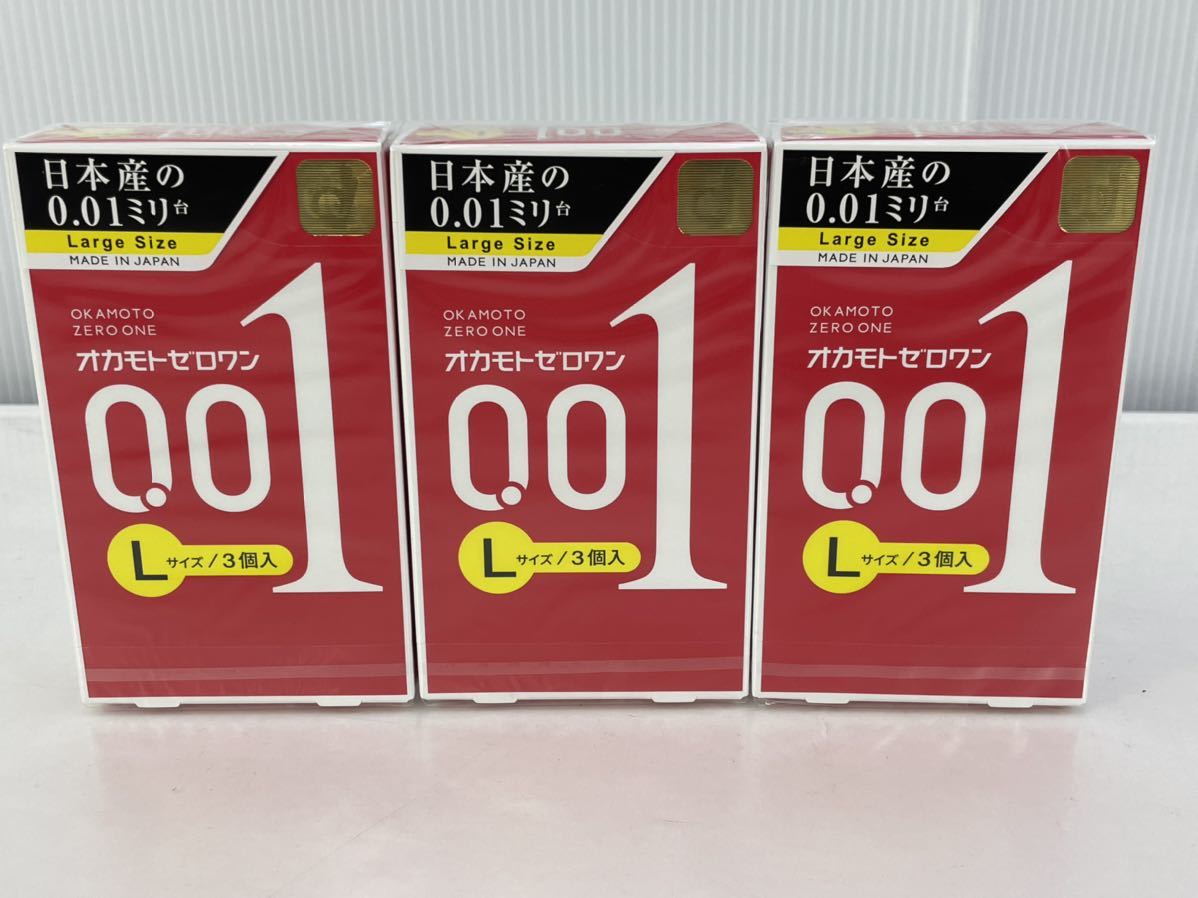 アウトレット☆送料無料 コンドー厶001 コンドーム l オカモト ゼロワン Ｌサイズ 3個入 避妊具 大きいサイズ