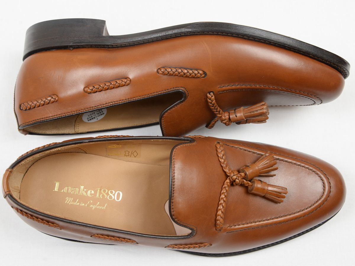 ●Loake 1880(ローク) CANNON(キャノン)ローファ―(タッセル,茶,UK8.5(JP26.5-27)革底,英国王室御用達)新品_画像3