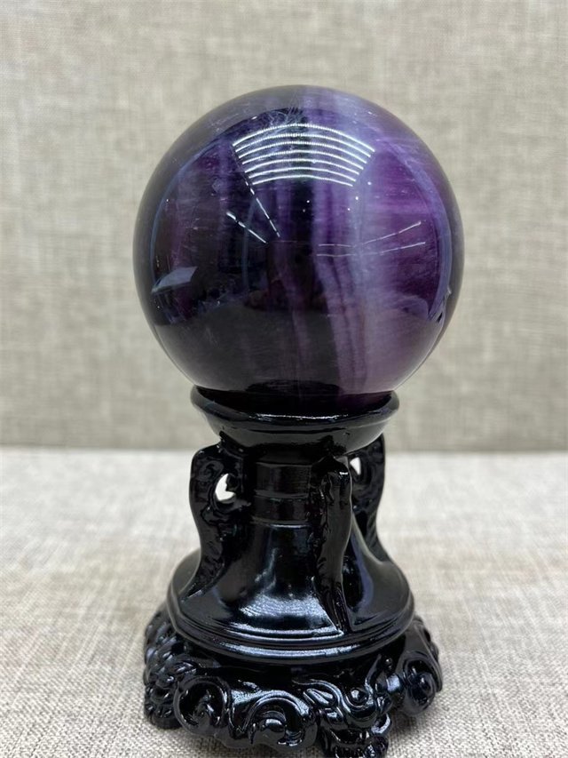  【限定品】 AAA級天然紫フローライト(蛍石)丸玉0604-2-1F-D231-33-W139_画像7