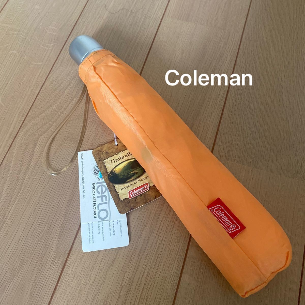 Coleman コールマン　折りたたみ傘　傘　オレンジ　梅雨対策　アウトド