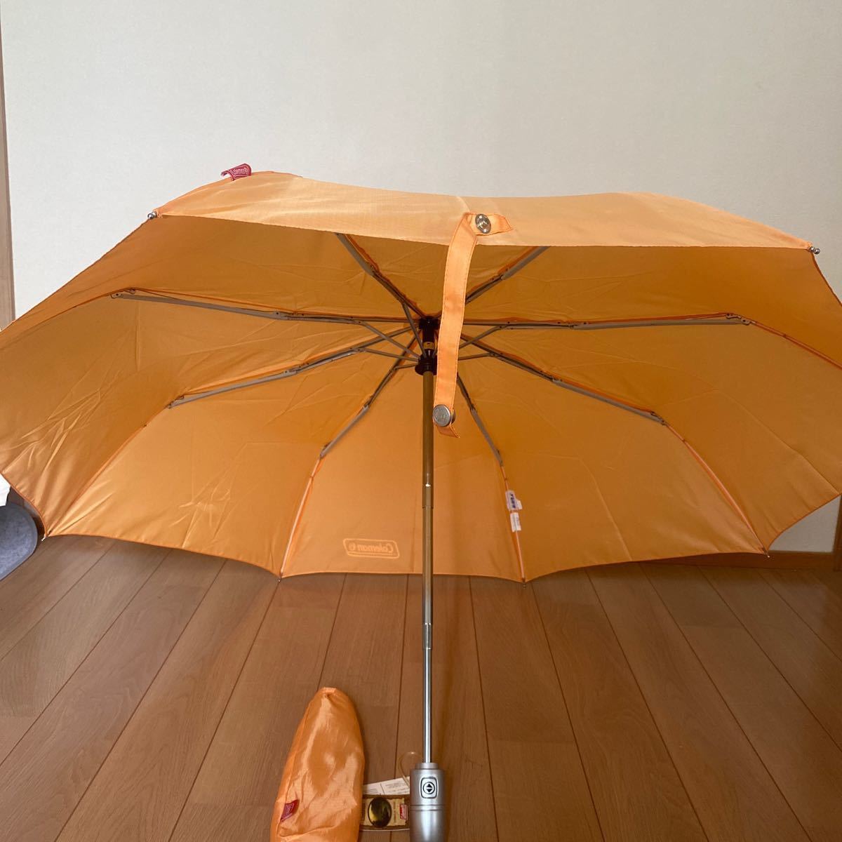 Coleman コールマン　折りたたみ傘　傘　オレンジ　梅雨対策　アウトド