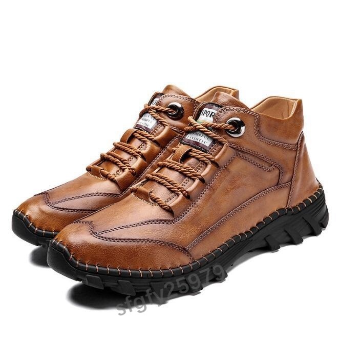 I997* new goods walking shoes men's sneakers mountain climbing shoes casual high King trekking mountaineering race up . slide Brown 24.5~28