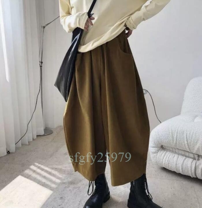 B453* autumn winter new goods fashion ankle height gaucho pants high waste to retro plain 