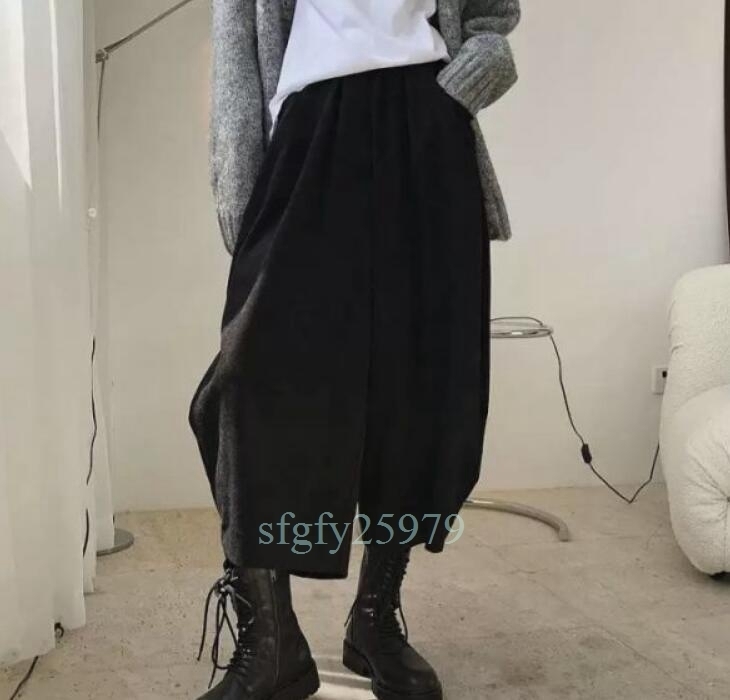 B453* autumn winter new goods fashion ankle height gaucho pants high waste to retro plain 